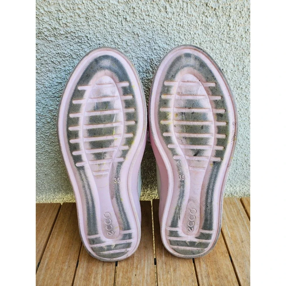ECCO Flexure T-Cap Sneakers Womens Leather Shoes Off White Pink Size 35 / US 4 - Picture 7 of 12